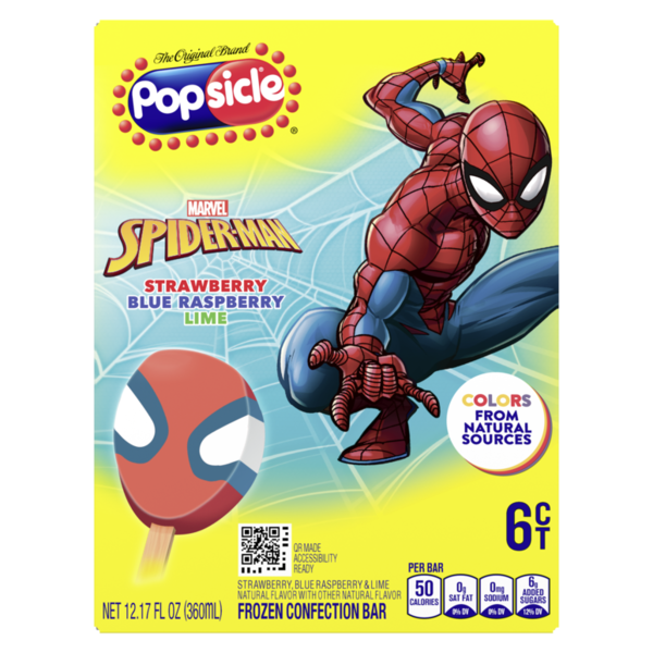 Popsicle Frozen Confection Bars Spiderman