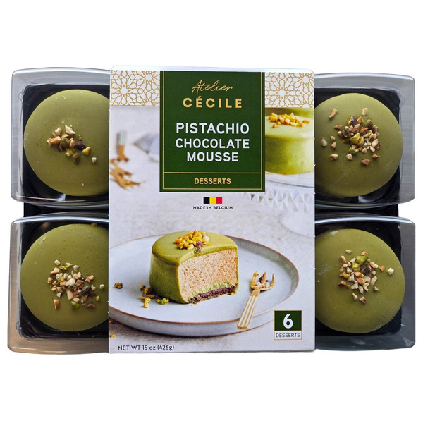 Atelier Cecile Pistachio Chocolate Mousse, 2.6 oz, 6-count