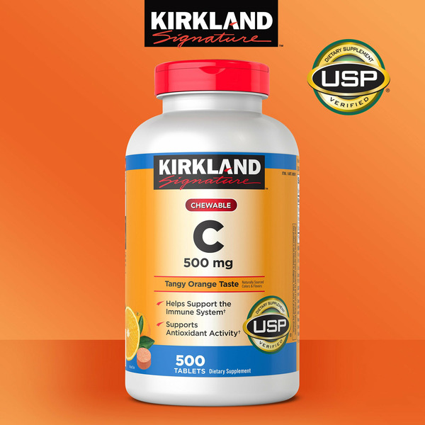 Kirkland Signature Vitamin C 500 mg Chewable Tablets, 500 ct