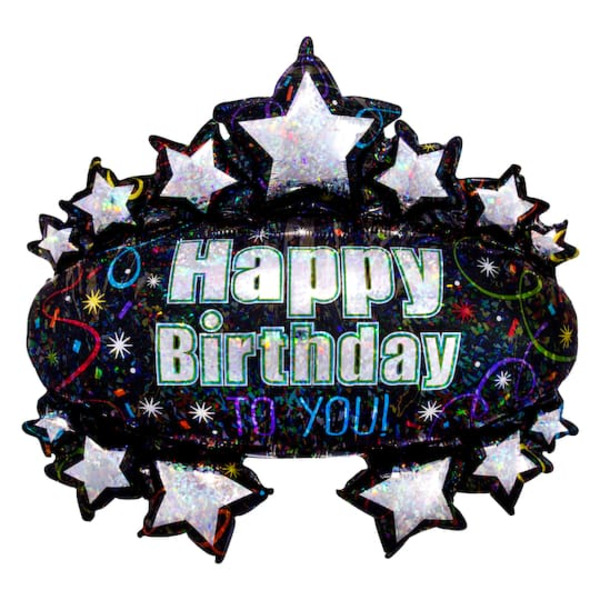 Anagram INFLATED SuperShape 31" Brilliant Birthday Marquee Foil Balloon
