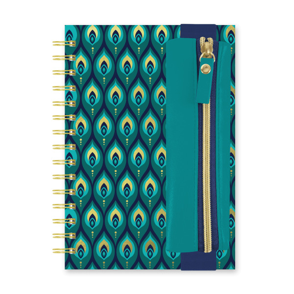 Studio Oh! Oliver Notebook With Pen Pocket, 8.25 x 5.75 in, 160 Pages - Cascadian Plumes
