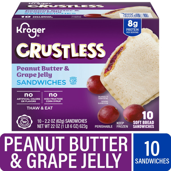 Ralphs Kroger Peanut Butter & Grape Jelly Crustless Sandwiches Same-Day ...