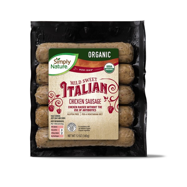SIMPLY NATURE Organic Mild Sweet Italian Chicken Sausage, 5 Count
