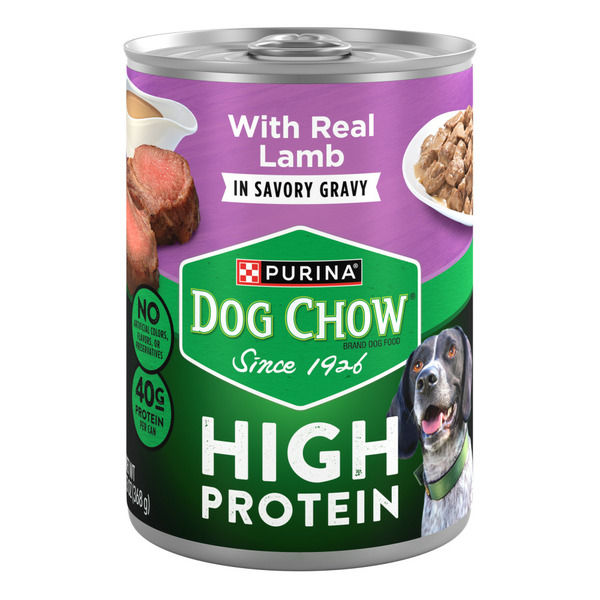 Purina Dog Chow High Protein Wet Dog Food With Real Lamb In Savory