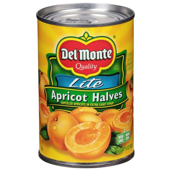 Del Monte Lite Apricot Halves in Extra Light Syrup, Canned Fruit