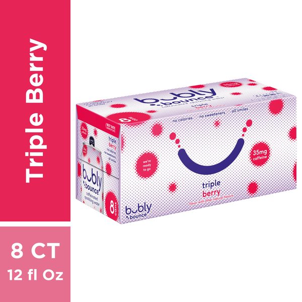 bubly Caffeinated Sparkling Water Triple Berry Same-Day Delivery