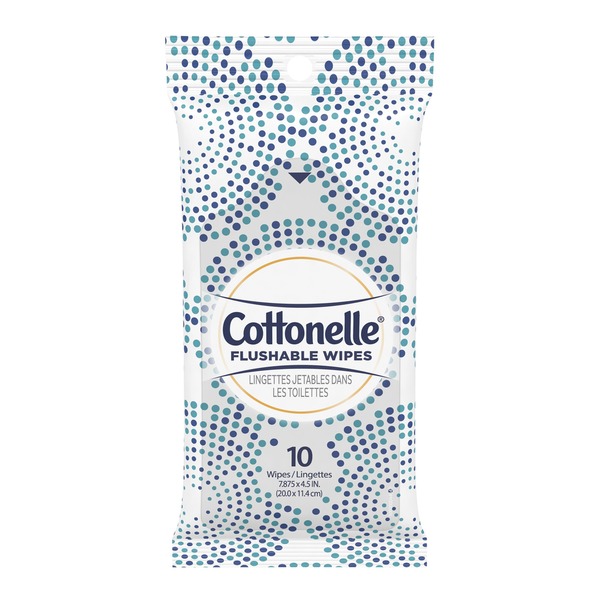 Cottonelle Flushable Wet Wipes Individually Wrapped Pack (10 ct