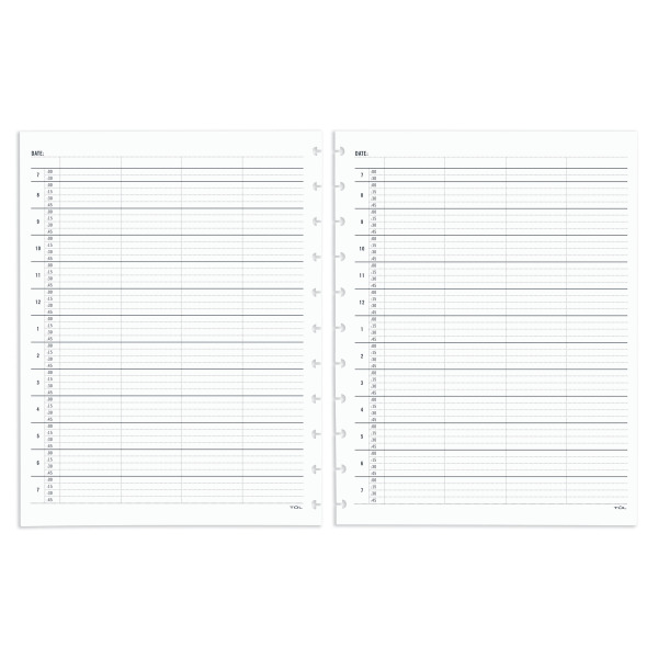Tul 4-Person Group Appointments Undated Discbound Daily Appointment Refill Pages - Letter Size