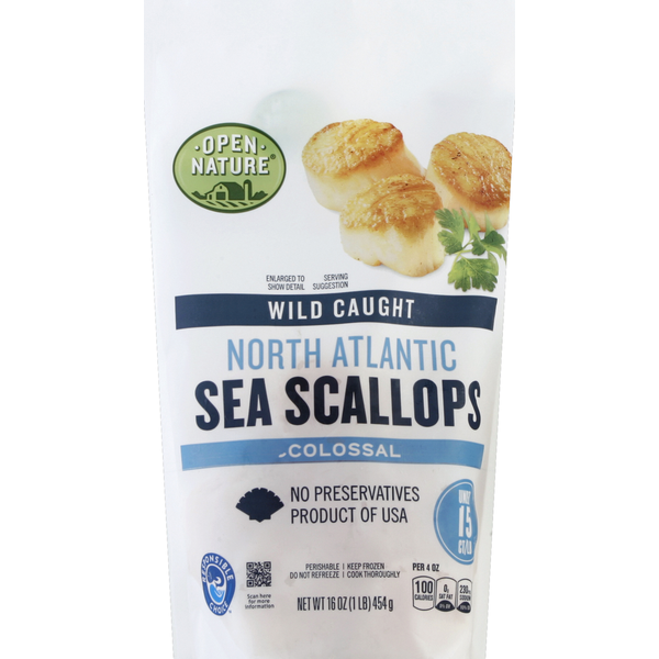 Open Nature Sea Scallops, North Atlantic, Wild Caught, Colossal