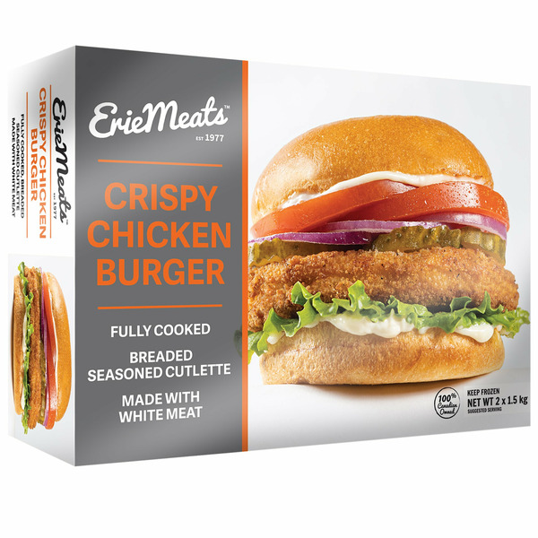 Erie Meats Fully Cooked Crispy Chicken Burger 2 x 1.5 kg