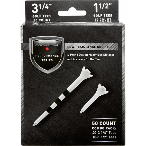 Maxfli Performance Series Low Resistance White Golf Tees 3.25β & 1.5β
