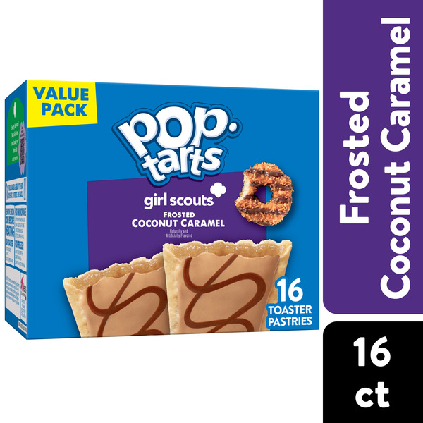 Pop-Tarts Frosted Coconut Caramel Toaster Pastries, Breakfast Foods, Value Pack, 16 Count