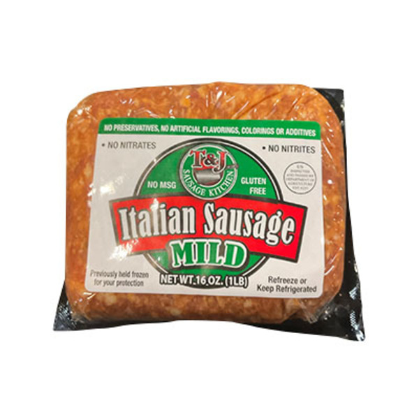 T & J Sausage Kitchen Brick Mild Italian Sausage