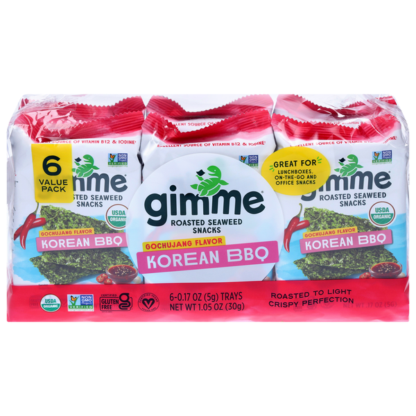 gimMe Roasted Gochujang Flavor Korean BBQ Seaweed Snacks Value Pack