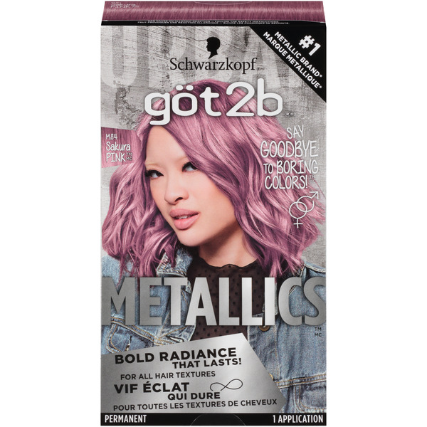 Schwarzkopf göt2b Metallics Permanent Hair Color, M84 Sakura Pink