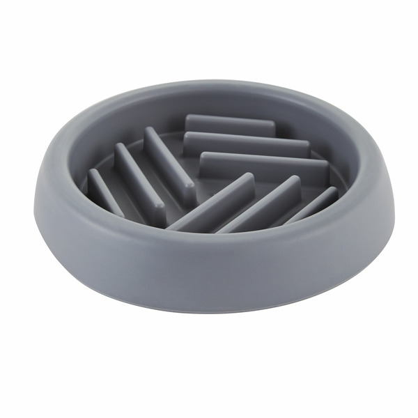 Top Paw Puzzle Slow-Feeder Dog Bowl - Grey