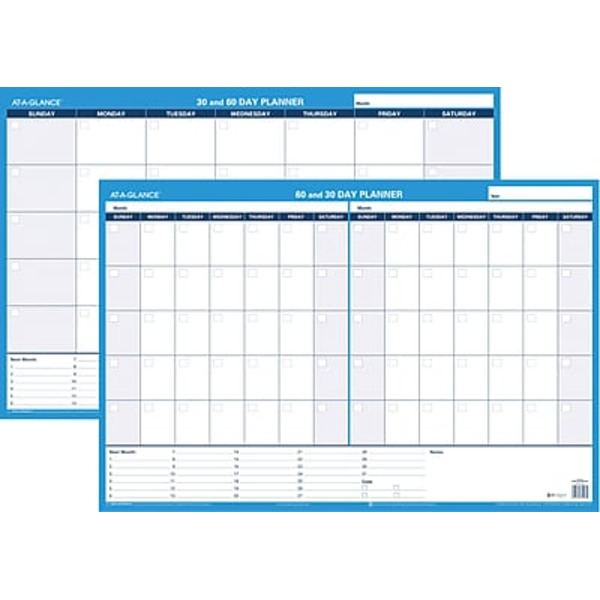 At-A-Glance PM233P-28 36" x 24" Reversible 30/60-Day Undated Horizontal Erasable Wall Calendar
