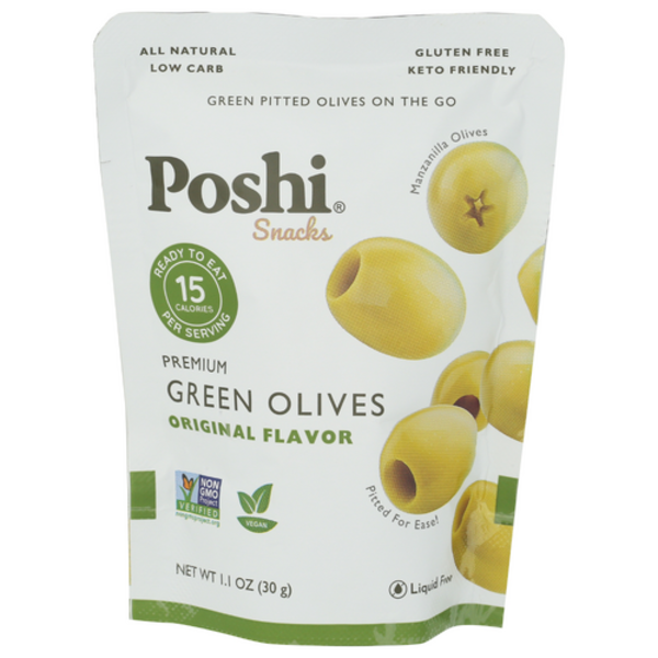Poshi Veggie Snacks Original Pitted Green Olives