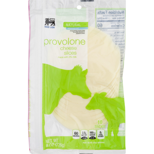 Food Lion Cheese Slices, Reduced Fat, Provolone, Natural, Bag (8 oz) Instacart