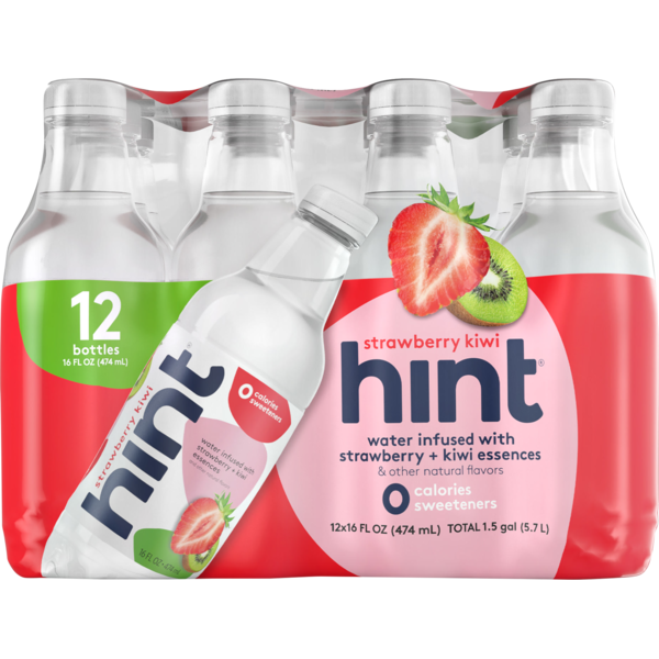 Hint Sparkling Water Hint Water Strawberry Kiwi (Pack of 12) 16 Ounce