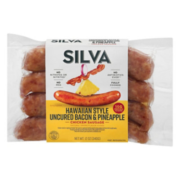 Silva Chicken Sausage, Uncured Bacon & Pineapple, Hawaiian Style