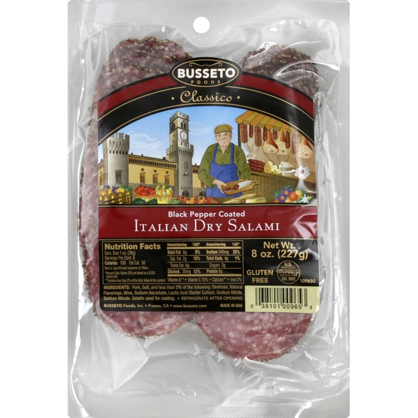 Busseto Foods Salami, Italian Dry, Black Pepper Coated (8 oz) Instacart