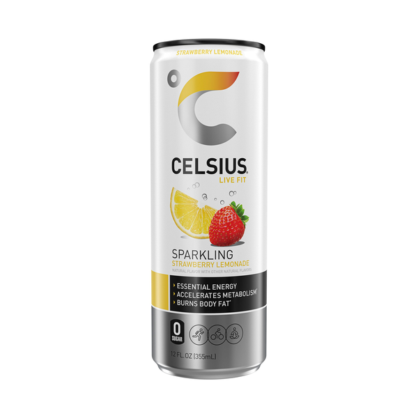 CELSIUS Sparkling Strawberry Lemonade, Energy Drink Same-Day