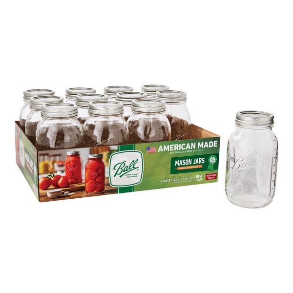 Ball Regular Mouth Quart Mason Jars with Lid
