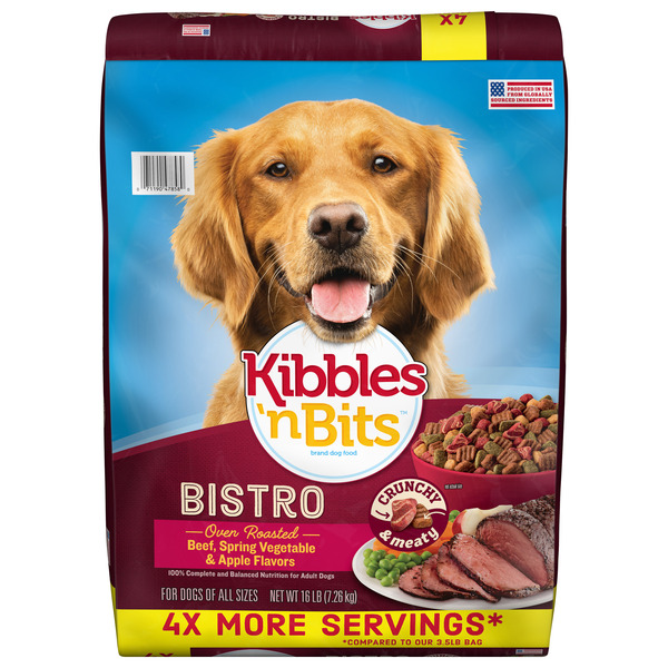 Kibbles 'n Bits Bistro Oven Roasted Beef, Spring Vegetable & Apple Flavors Dry Dog Food, 16 lb. Bag