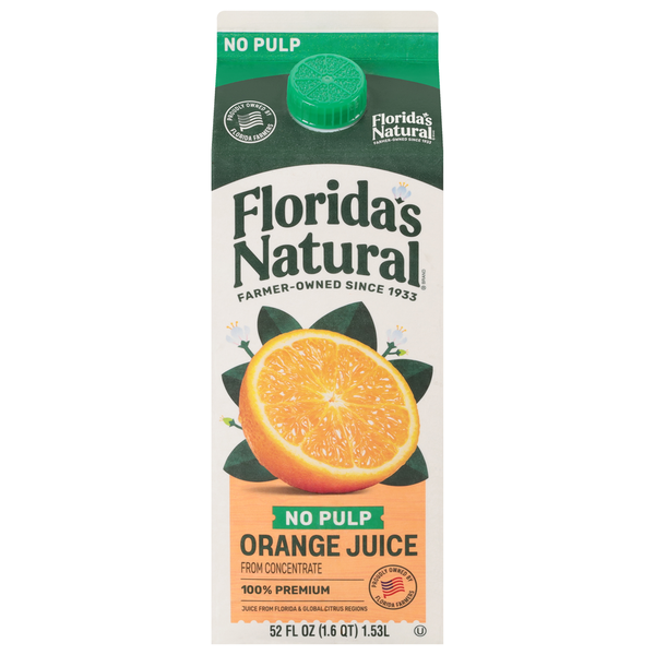Florida's Natural 100% Premium Florida Orange Juice No Pulp Same