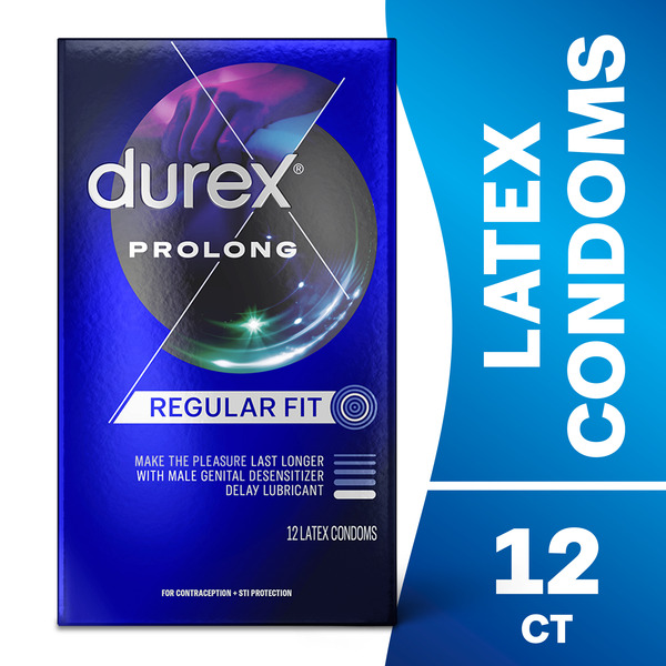 CVS® DUREX® Ultra Fine, Ribbed and Dotted with Delay Lubricant Regular Fit  Prolong Natural Latex Condoms Same-Day Delivery