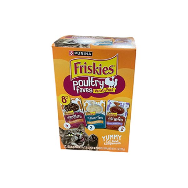 Purina Friskies Poultry Faves Broth and Gravy Cat Food Complements Variety Pack