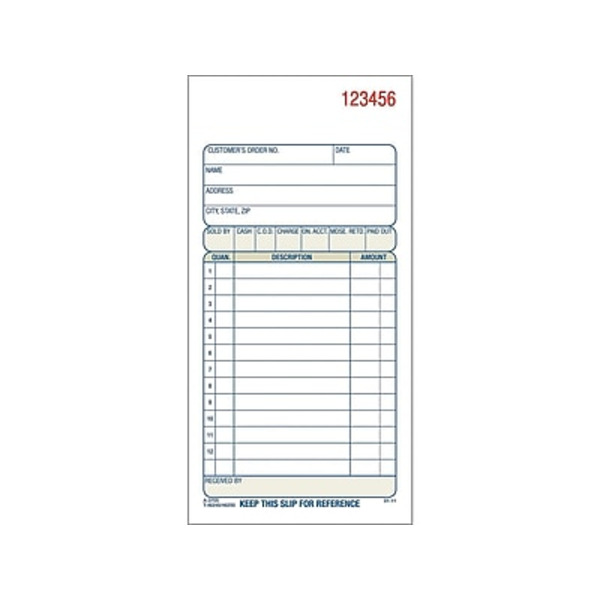 Adams ABF TC3705 7.19" x 3.34" 3-Part Carbonless Sales Orders Book