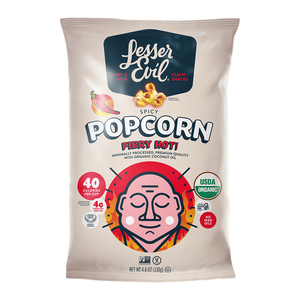 LesserEvil Organic Popcorn, Fiery Hot Same-Day Delivery | PCC