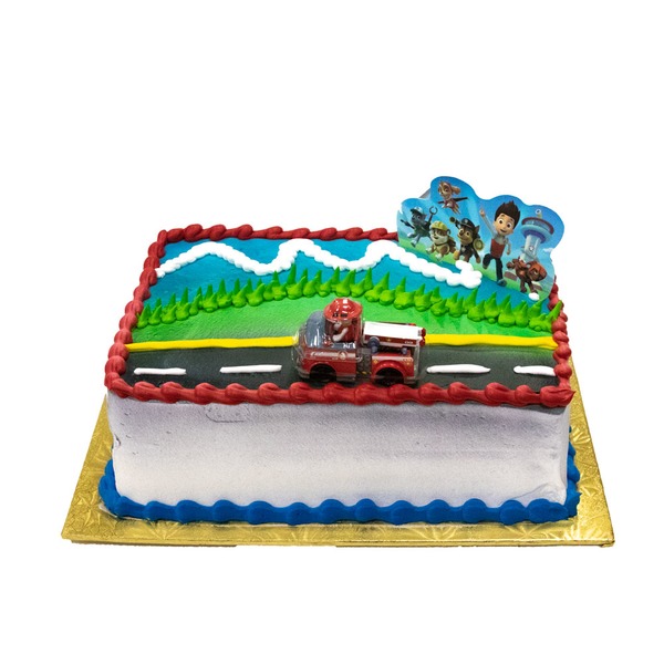 Quarter Sheet Chocolate Cake With Fruit & Toys