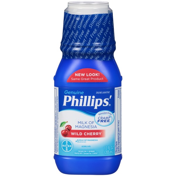 Phillips Milk of Magnesia Wild Cherry Liquid Laxative (12 fl oz) from