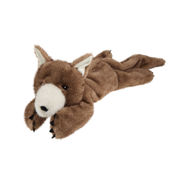 Joyhound Realistic Plush Wolf Squeaky Dog Toy - Brown