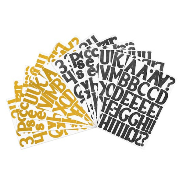 Recollections Black & Gold Letter & Number Sticker Book