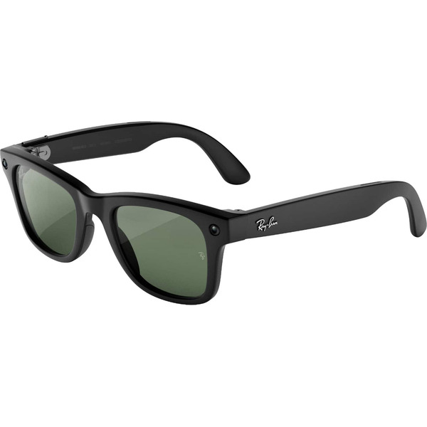 Ray-Ban Meta Wayfarer AI Glasses With Camera, Large (Gen 3) - Matte Black & Transitions Graphite Green