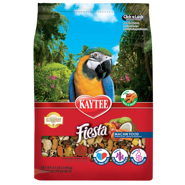 Kaytee Macaw Gourmet Variety Diet With Omega-3 & Probiotics Plus Fun Variety Mix Fiesta