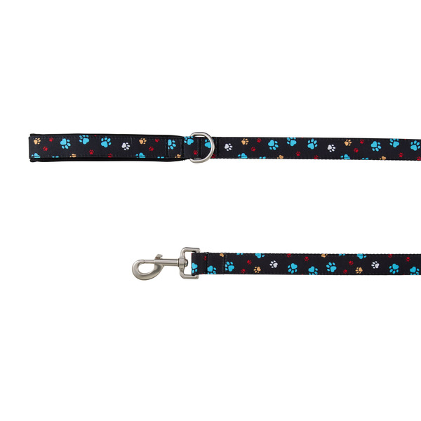 Top Paw Paw Prints Dog Leash - Black