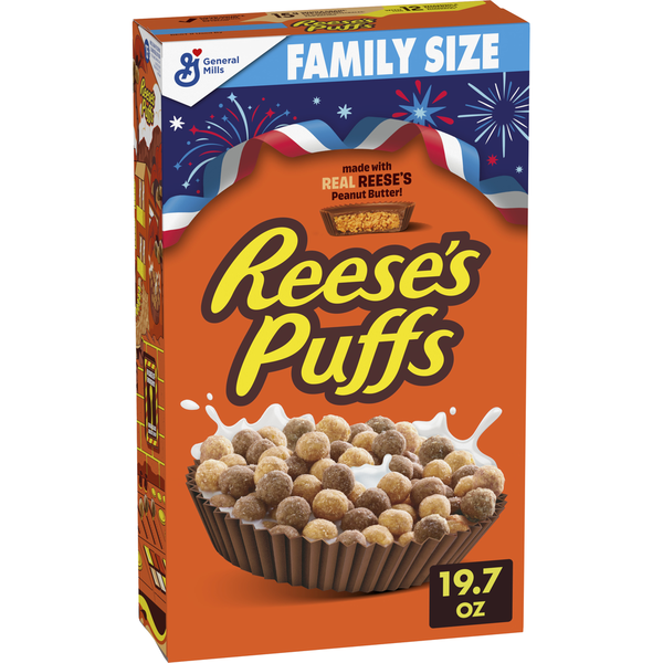 General Mills REESE'S PUFFS Chocolatey Peanut Butter Cereal Family Size