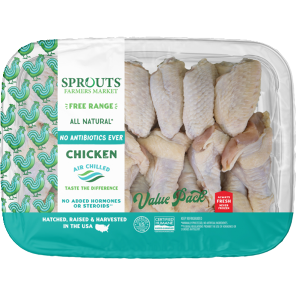 Sprouts Chicken Party Wings No Antibiotics Ever Value Pack