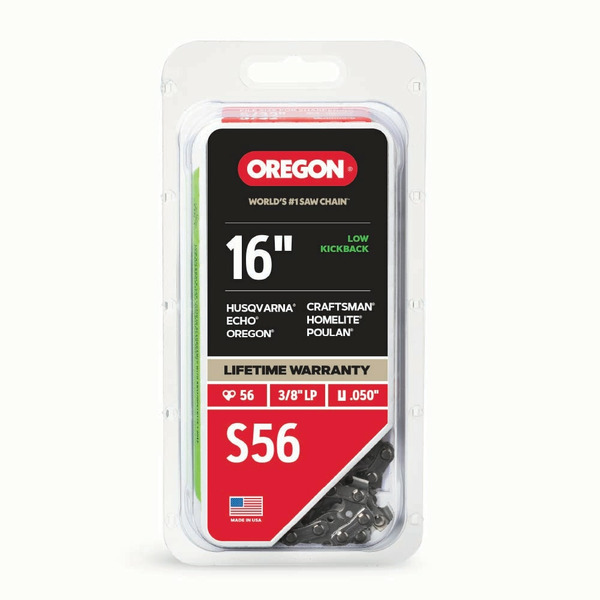 Oregon S56 56 Link Replacement Chainsaw Chain For 16-in , 0.05-in Gauge , 3/8-in Pitch
