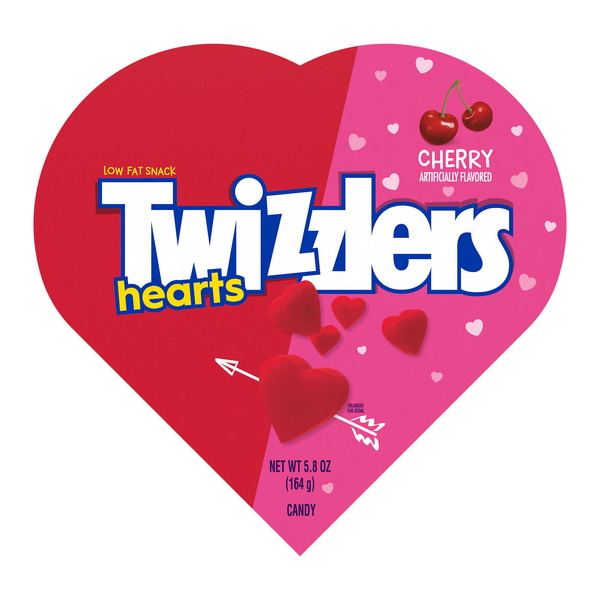 TWIZZLERS Cherry Flavored Hearts Chewy, Valentine's Candy Gift Box