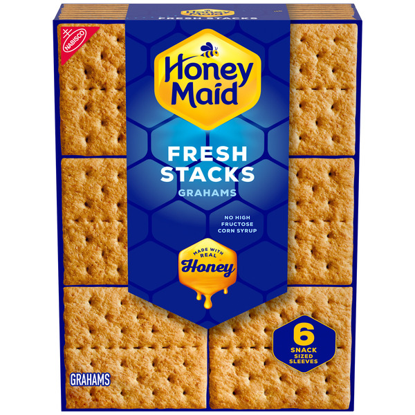 HONEY MAID Fresh Stacks Graham Crackers, Travel Snacks, Multi Snack Packs 12.2 oz