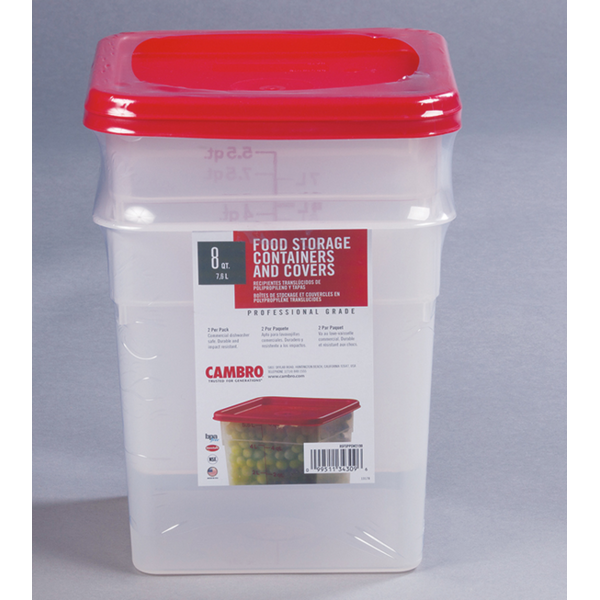 Cambro - Camsquare 8-Qt Container with Lid - 2-pack