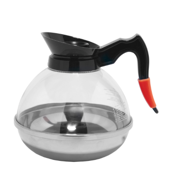 Classic Coffee Decanter, Plastic Carafe, Bru Thru Lid, Stainless base, BPA Free, 1.8 Liter