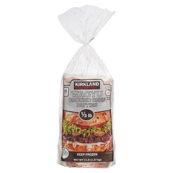 Kirkland Signature Wagyu Ground Beef Patties, 1/3 lbs, 15-count