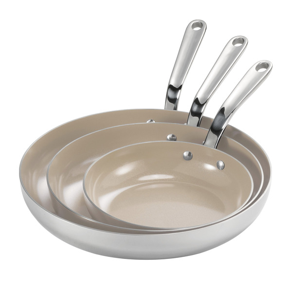 Tramontina Stainless Steel Ceramic Non-stick Skillet 3-Piece Set
